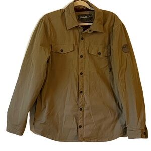 Eddie Bauer Jacket Men Medium Voyager Fleece Aztec Print Lined Snap Shacket Sz M